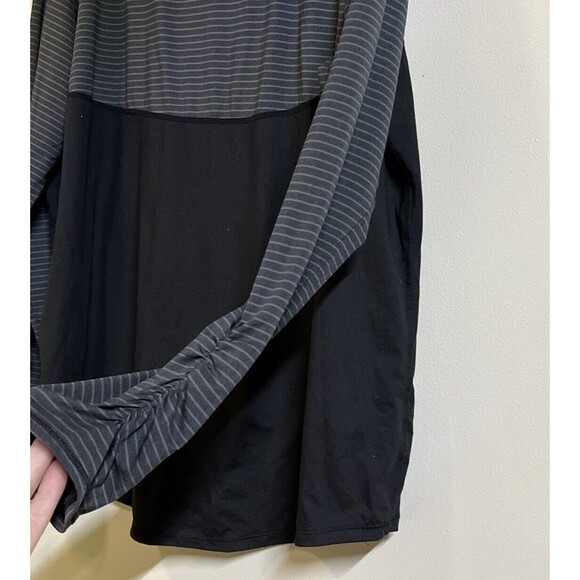 Avia Activewear Women's's Size 20 XXL Gather Long Sleeve Shirt Black Stripes - Picture 5 of 7
